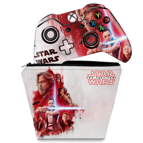 KIT Capa Case e Skin Anti-Rage Xbox One Fat Controle - Star Wars The Last Jedi