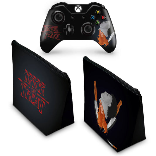 KIT Capa Case e Skin Anti-Rage Xbox One Fat Controle - Stranger Things Max
