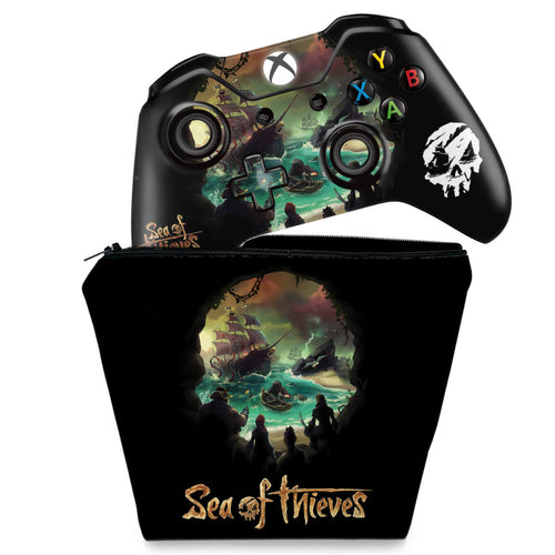 KIT Capa Case e Skin Anti-Rage Xbox One Fat Controle - Sea Of Thieves