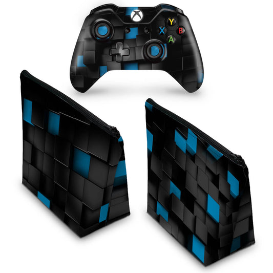 KIT Capa Case e Skin Anti-Rage Xbox One Fat Controle - Cubo
