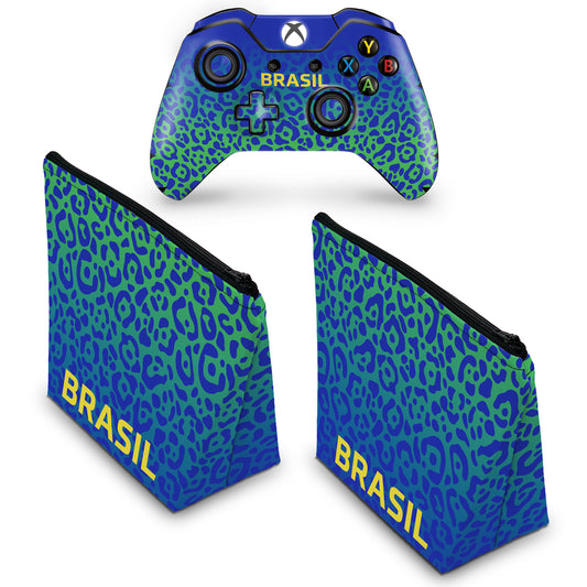 KIT Capa Case e Skin Anti-Rage Xbox One Fat Controle - Brasil