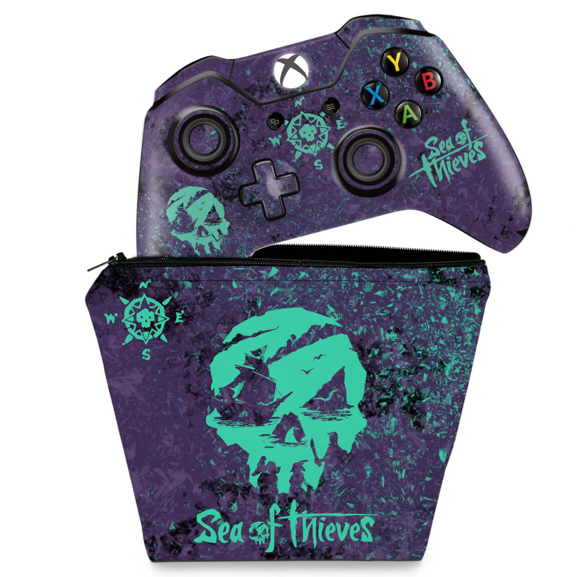 KIT Capa Case e Skin Anti-Rage Xbox One Fat Controle - Sea Of Thieves Bundle