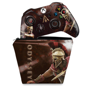 KIT Capa Case e Skin Anti-Rage Xbox One Fat Controle - Assassin's Creed Odyssey