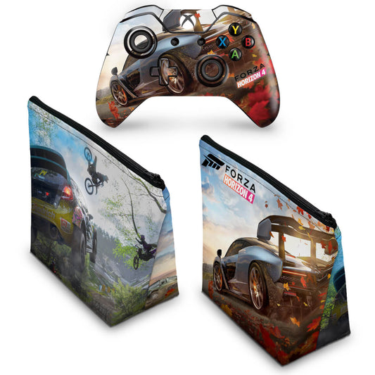 KIT Capa Case e Skin Anti-Rage Xbox One Fat Controle - Forza Horizon 4