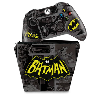 KIT Capa Case e Skin Anti-Rage Xbox One Fat Controle - Batman Comics