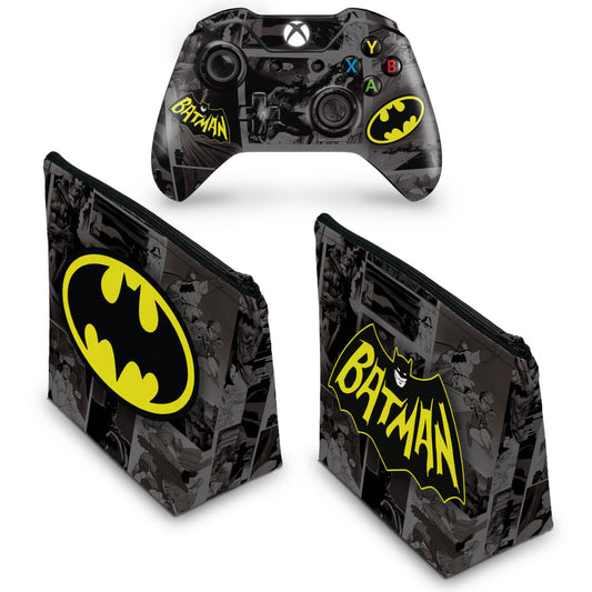 KIT Capa Case e Skin Anti-Rage Xbox One Fat Controle - Batman Comics