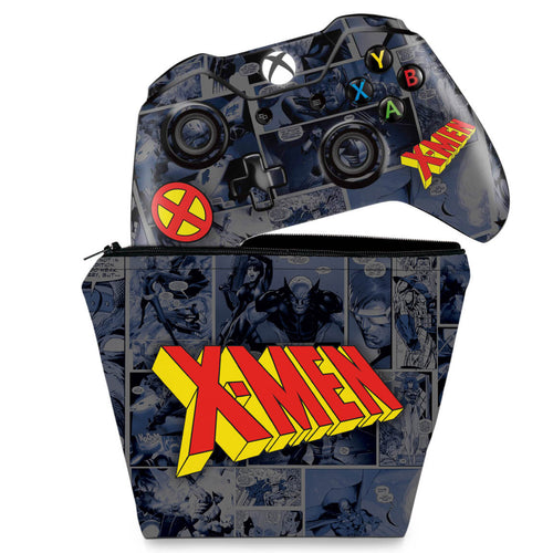 KIT Capa Case e Skin Anti-Rage Xbox One Fat Controle - X-Men Comics