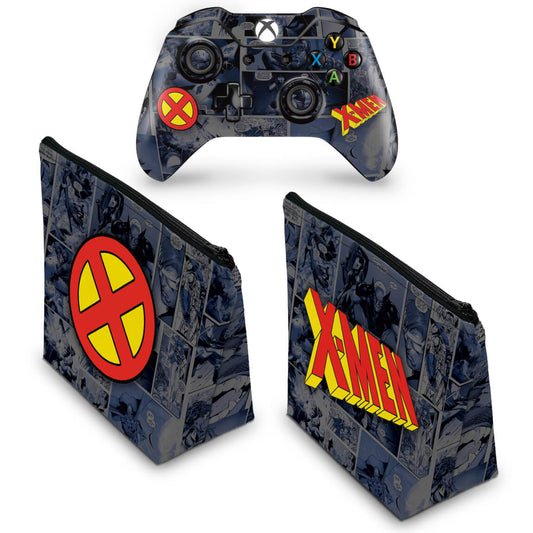 KIT Capa Case e Skin Anti-Rage Xbox One Fat Controle - X-Men Comics