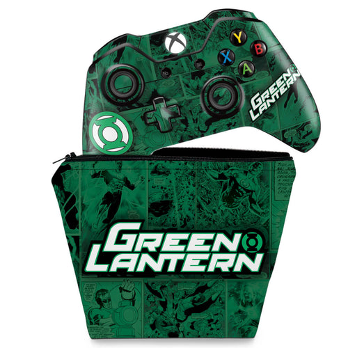 KIT Capa Case e Skin Anti-Rage Xbox One Fat Controle - Lanterna Verde Comics