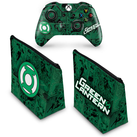 KIT Capa Case e Skin Anti-Rage Xbox One Fat Controle - Lanterna Verde Comics