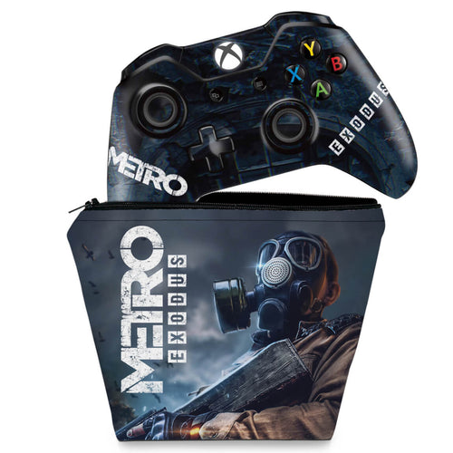 KIT Capa Case e Skin Anti-Rage Xbox One Fat Controle - Metro Exodus
