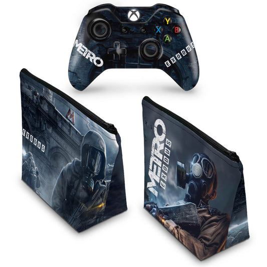 KIT Capa Case e Skin Anti-Rage Xbox One Fat Controle - Metro Exodus