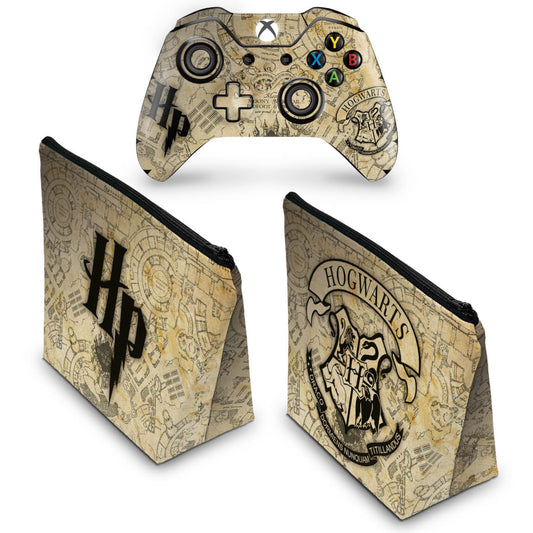 KIT Capa Case e Skin Anti-Rage Xbox One Fat Controle - Harry Potter