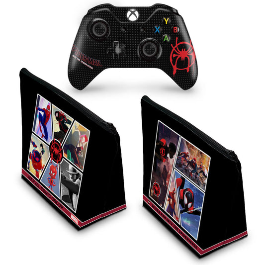 KIT Capa Case e Skin Anti-Rage Xbox One Fat Controle - Homem-Aranha no Aranhaverso