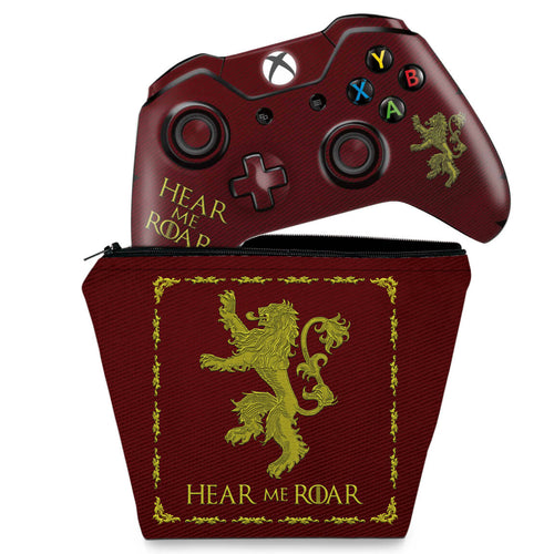 KIT Capa Case e Skin Anti-Rage Xbox One Fat Controle - Game Of Thrones Lannister