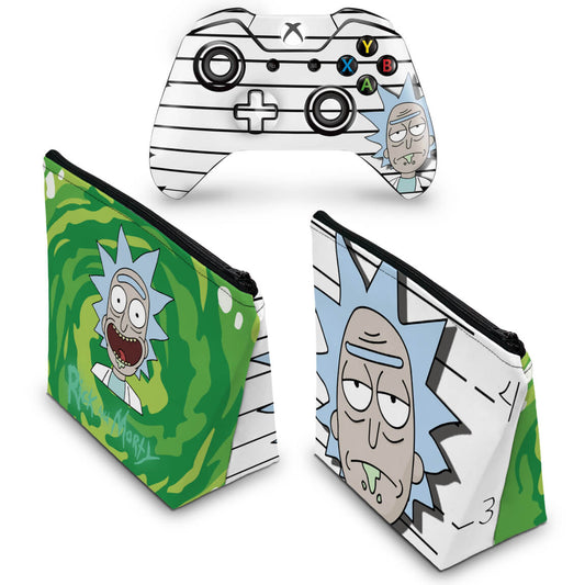 KIT Capa Case e Skin Anti-Rage Xbox One Fat Controle - Rick Rick and Morty