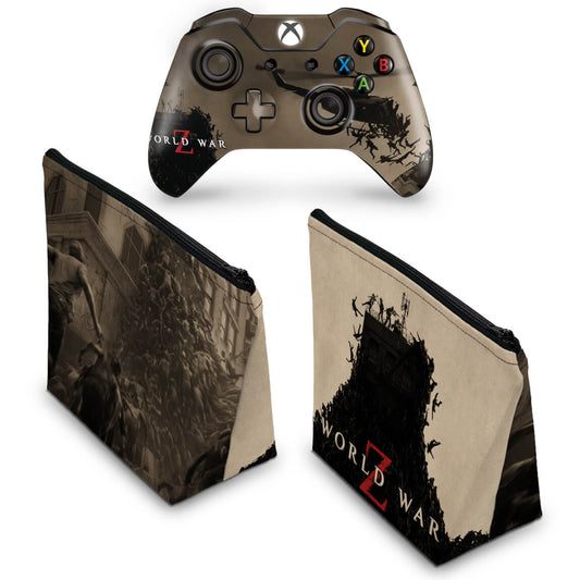 KIT Capa Case e Skin Anti-Rage Xbox One Fat Controle - World War Z