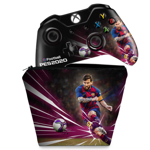 KIT Capa Case e Skin Anti-Rage Xbox One Fat Controle - PES 2020