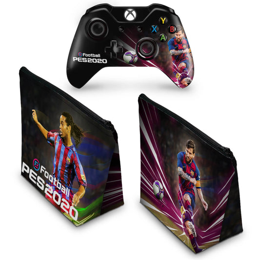 KIT Capa Case e Skin Anti-Rage Xbox One Fat Controle - PES 2020