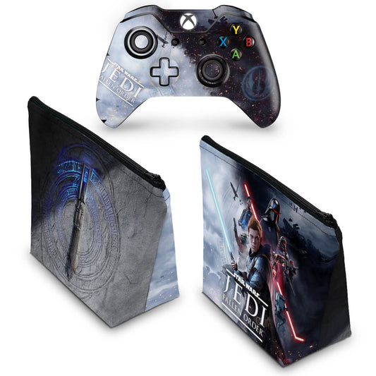 KIT Capa Case e Skin Anti-Rage Xbox One Fat Controle - Star Wars Jedi Fallen Order