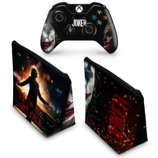 KIT Capa Case e Skin Anti-Rage Xbox One Fat Controle - Joker Coringa Filme