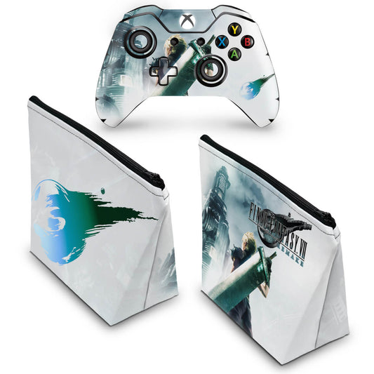 KIT Capa Case e Skin Anti-Rage Xbox One Fat Controle - Final Fantasy 7 Remake