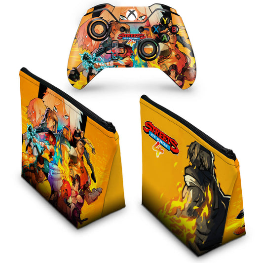 KIT Capa Case e Skin Anti-Rage Xbox One Fat Controle - Streets of Rage 4