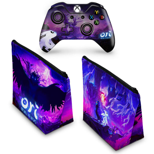 KIT Capa Case e Skin Anti-Rage Xbox One Fat Controle - Ori and the Will of the Wisps