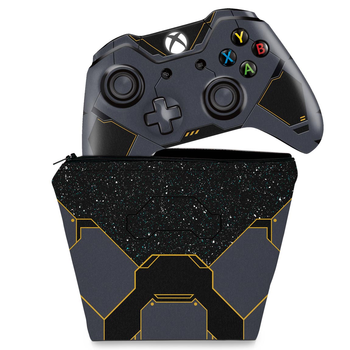 KIT Capa Case e Skin Anti-Rage Xbox One Fat Controle - Halo Infinite Bundle