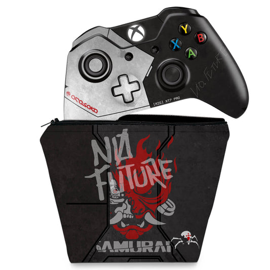 KIT Capa Case e Skin Anti-Rage Xbox One Fat Controle - Cyberpunk 2077 Bundle