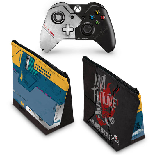 KIT Capa Case e Skin Anti-Rage Xbox One Fat Controle - Cyberpunk 2077 Bundle