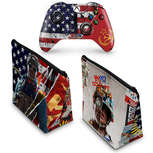 KIT Capa Case e Skin Anti-Rage Xbox One Fat Controle - Call Of Duty Cold War