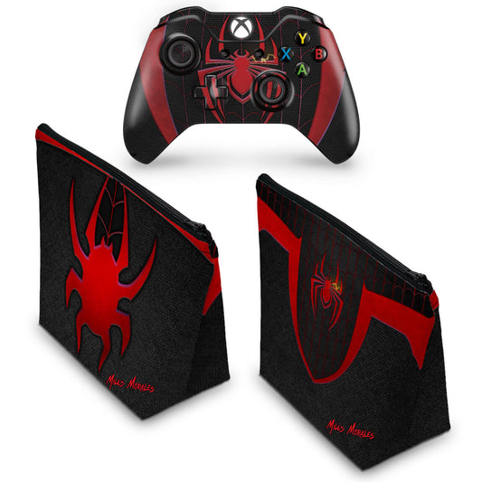KIT Capa Case e Skin Anti-Rage Xbox One Fat Controle - Spider-Man: Miles Morales