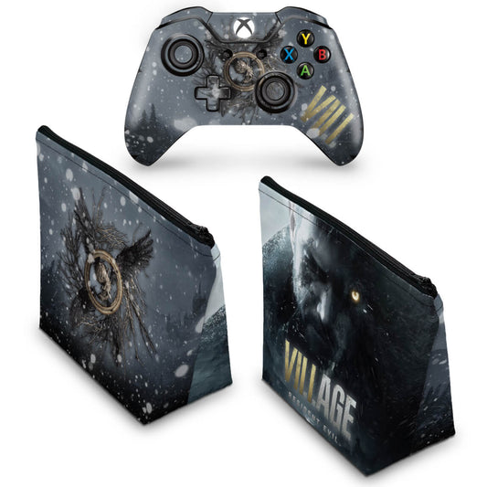 KIT Capa Case e Skin Anti-Rage Xbox One Fat Controle - Resident Evil Village