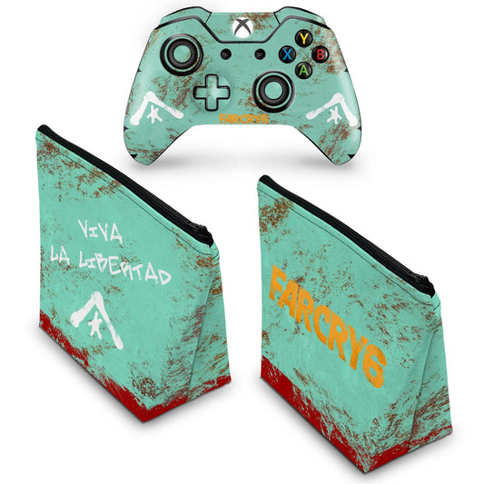 KIT Capa Case e Skin Anti-Rage Xbox One Fat Controle - Far Cry 6