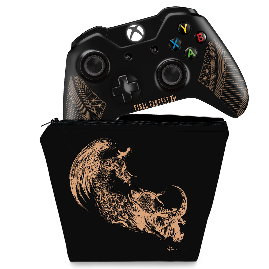 KIT Capa Case e Skin Anti-Rage Xbox One Fat Controle - Final Fantasy XVI Edition