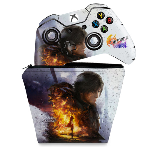 KIT Capa Case e Skin Anti-Rage Xbox One Fat Controle - Final Fantasy XVI