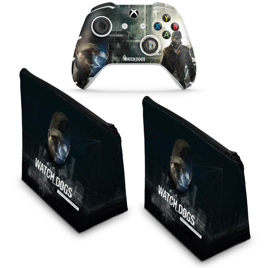 KIT Capa Case e Skin Anti-Rage Xbox One Slim X Controle - Watch Dogs