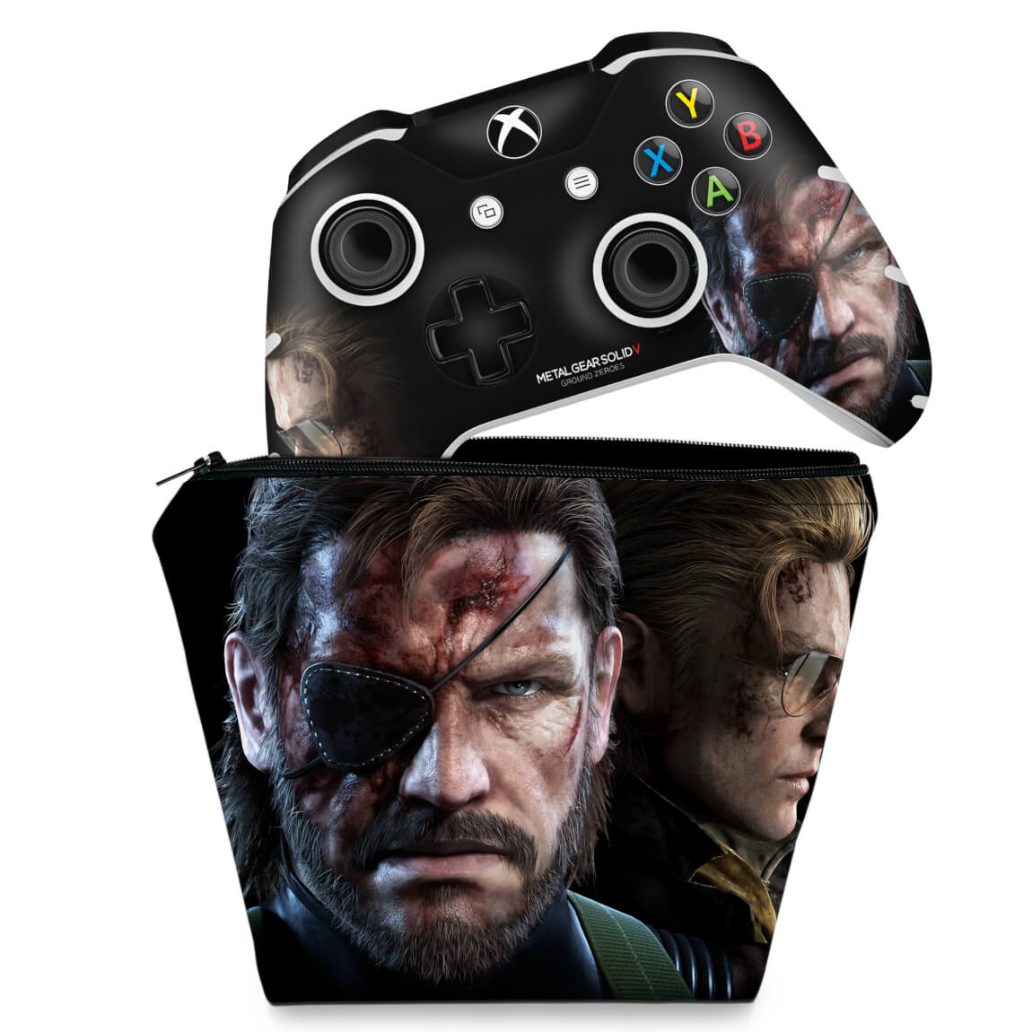 KIT Capa Case e Skin Anti-Rage Xbox One Slim X Controle - Metal Gear Solid V