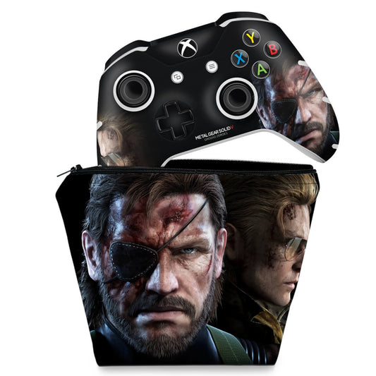 KIT Capa Case e Skin Anti-Rage Xbox One Slim X Controle - Metal Gear Solid V
