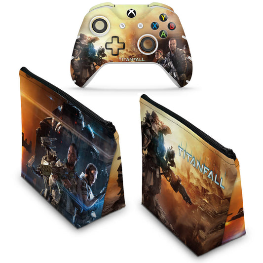 KIT Capa Case e Skin Anti-Rage Xbox One Slim X Controle - Titanfall