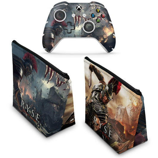 KIT Capa Case e Skin Anti-Rage Xbox One Slim X Controle - Ryse