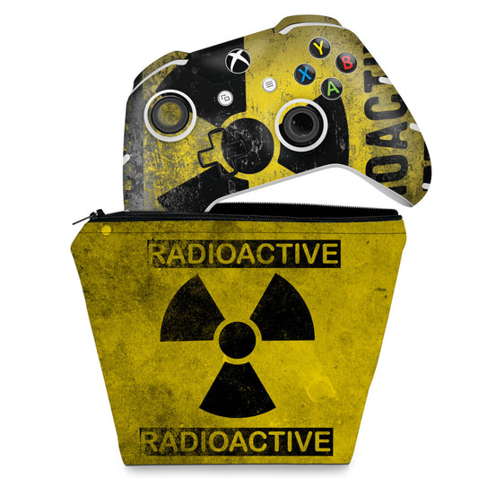 KIT Capa Case e Skin Anti-Rage Xbox One Slim X Controle - Radioativo