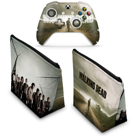 KIT Capa Case e Skin Anti-Rage Xbox One Slim X Controle - The Walking Dead