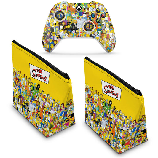 KIT Capa Case e Skin Anti-Rage Xbox One Slim X Controle - The Simpsons