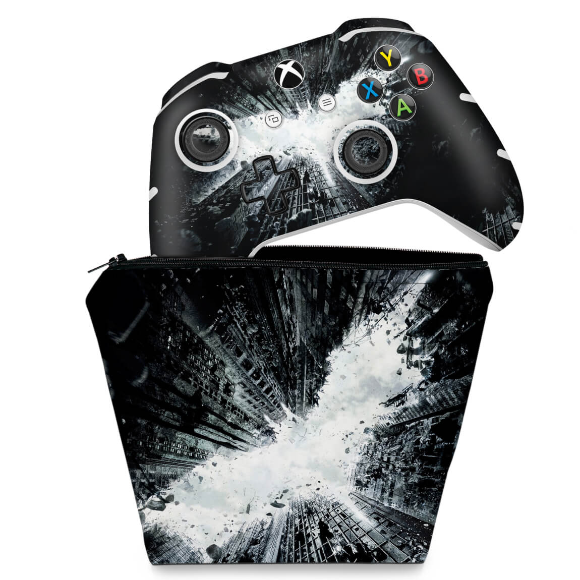KIT Capa Case e Skin Anti-Rage Xbox One Slim X Controle - Batman - The Dark Knight