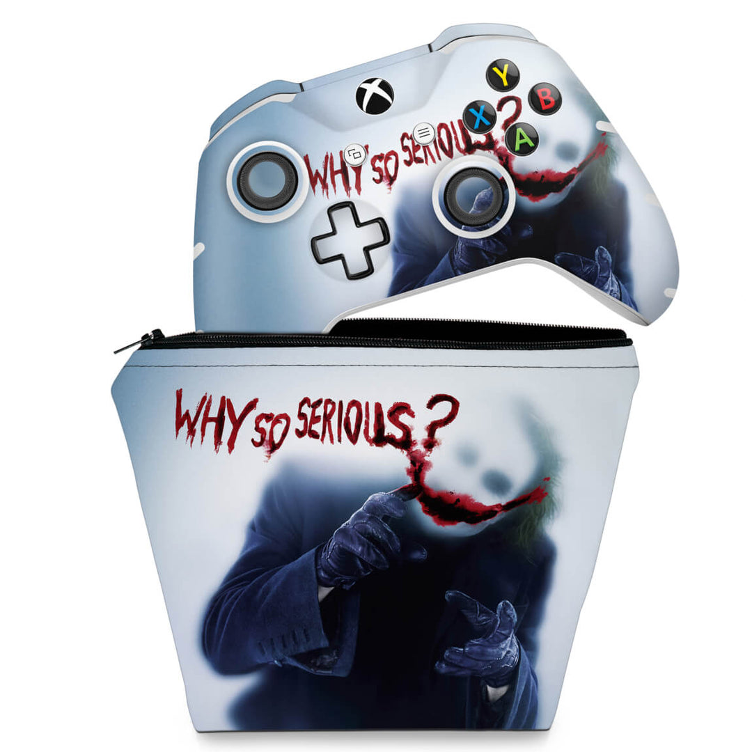 KIT Capa Case e Skin Anti-Rage Xbox One Slim X Controle - Coringa - Joker