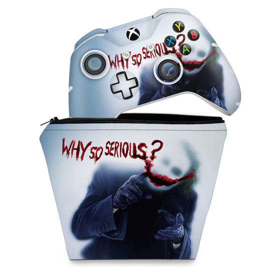 KIT Capa Case e Skin Anti-Rage Xbox One Slim X Controle - Coringa - Joker