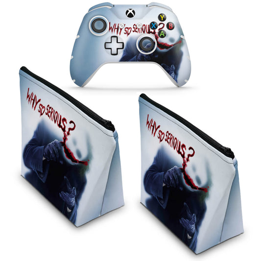 KIT Capa Case e Skin Anti-Rage Xbox One Slim X Controle - Coringa - Joker