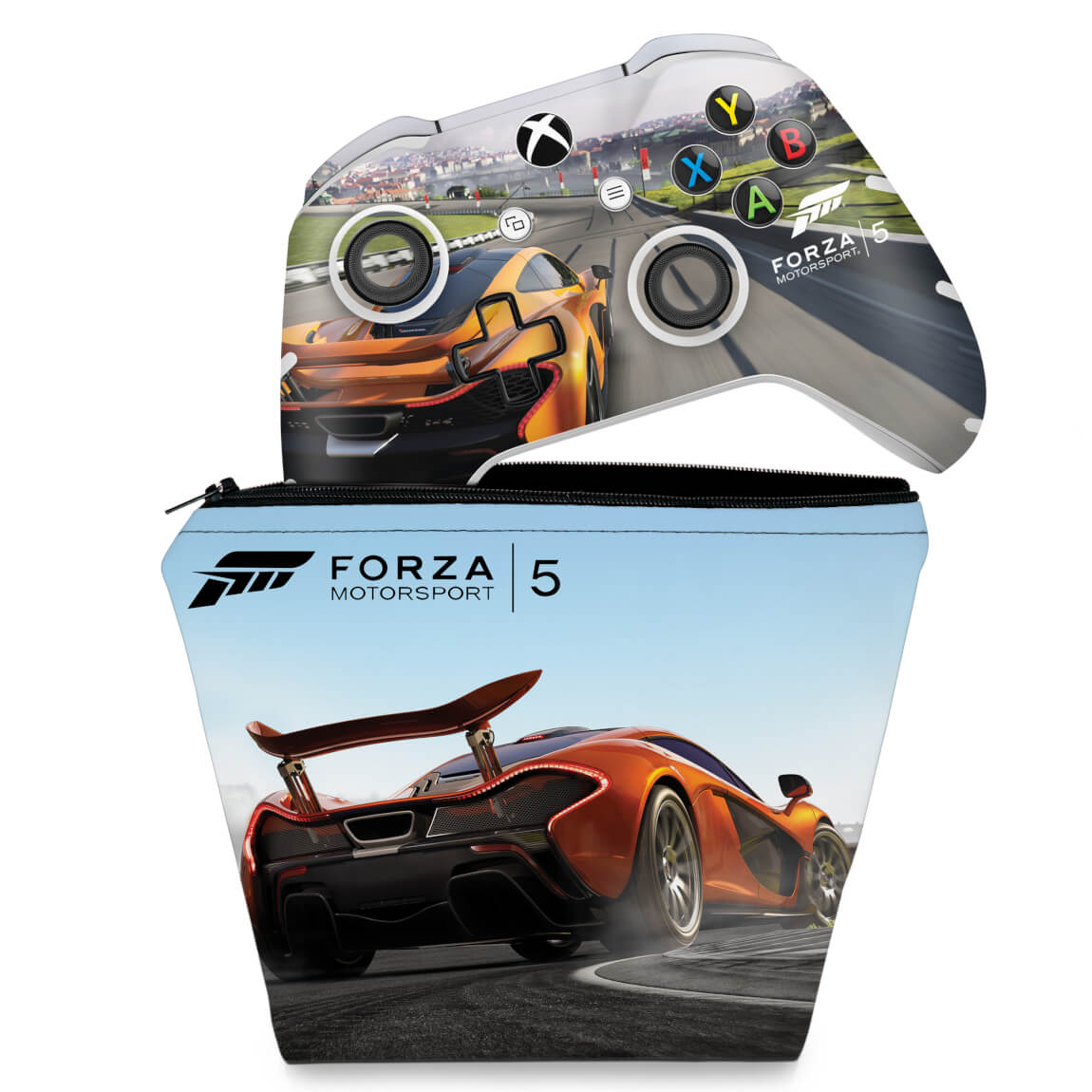KIT Capa Case e Skin Anti-Rage Xbox One Slim X Controle - Forza Motor Sport